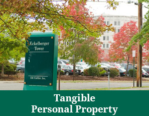 Eckelberger Tower sign. Tangible Personal Property Rollover