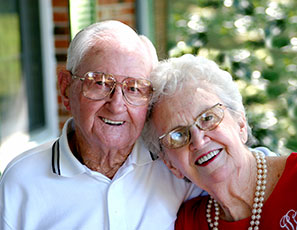 Photo of a couple smiling. Link to Life Stage Gift Planner Over Age 70 Situations.